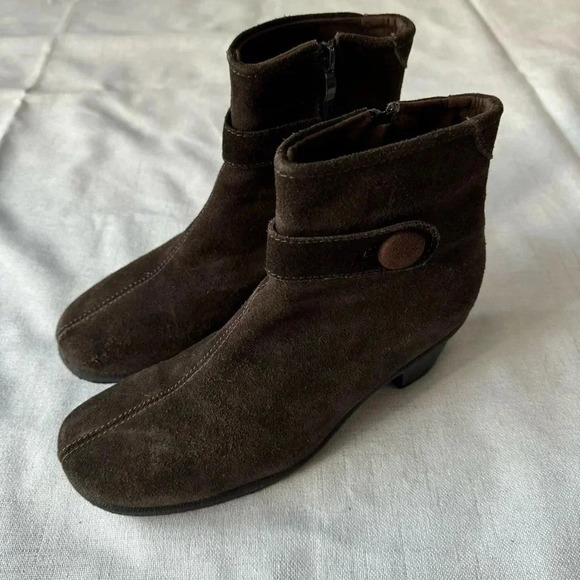 Vintage Henri Pierre Suede Leather Boots Warm Sherpa Fur lined size 8 - Picture 3 of 11